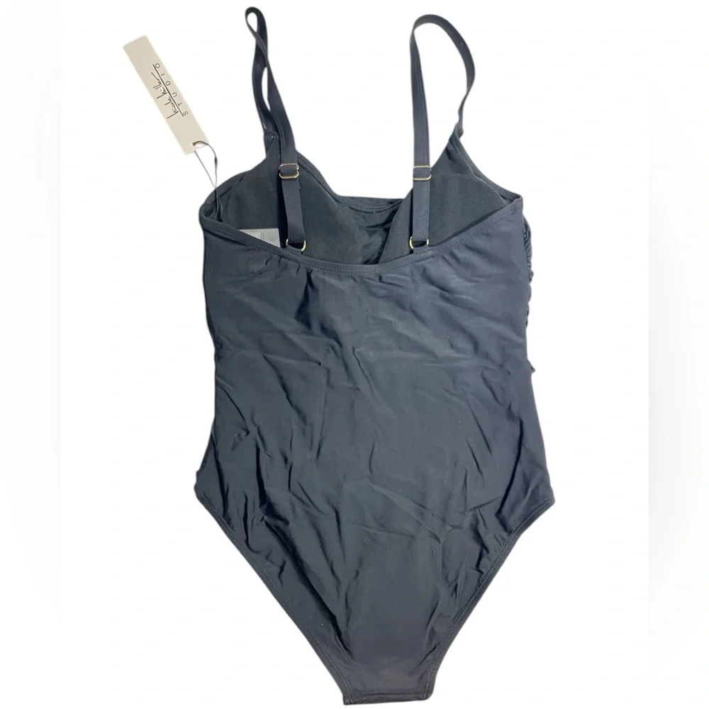 Nicole Miller Black One Piece Swimsuit NWT Sz S Adjustable Thin Straps Classic